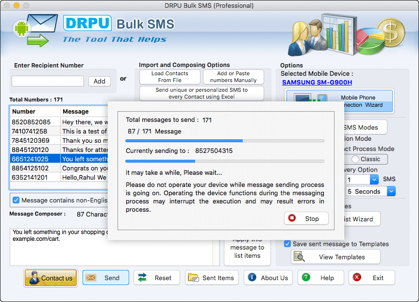 Mac Bulk SMS Software - Professional